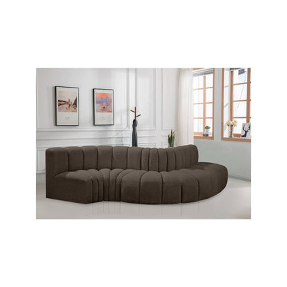 Arc Brown Boucle Fabric Modular Sofa