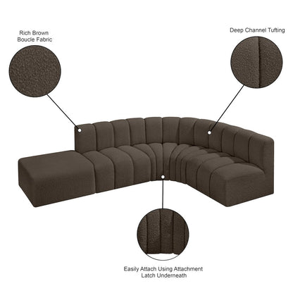 Arc Brown Boucle Fabric Modular Sofa
