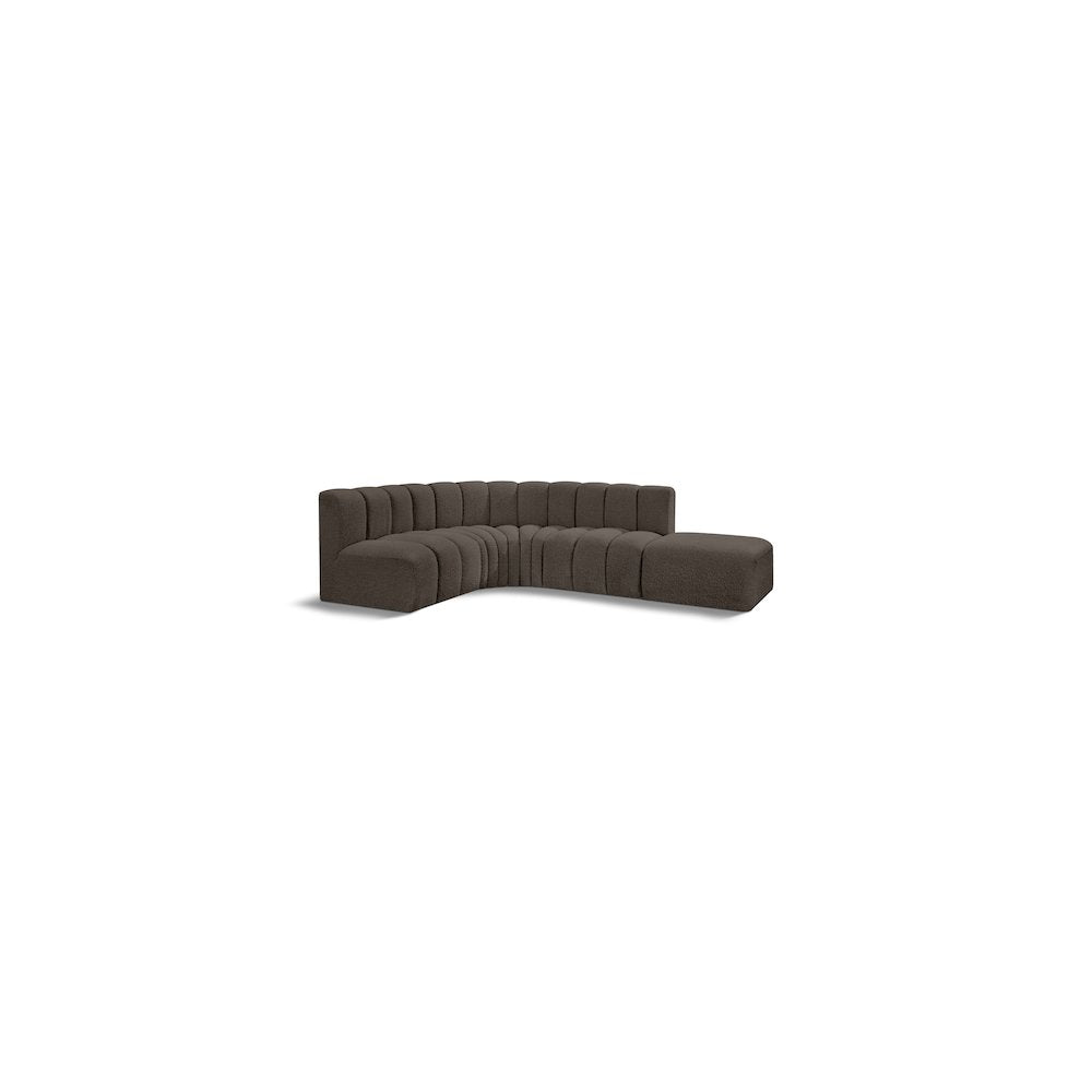 Arc Brown Boucle Fabric Modular Sofa