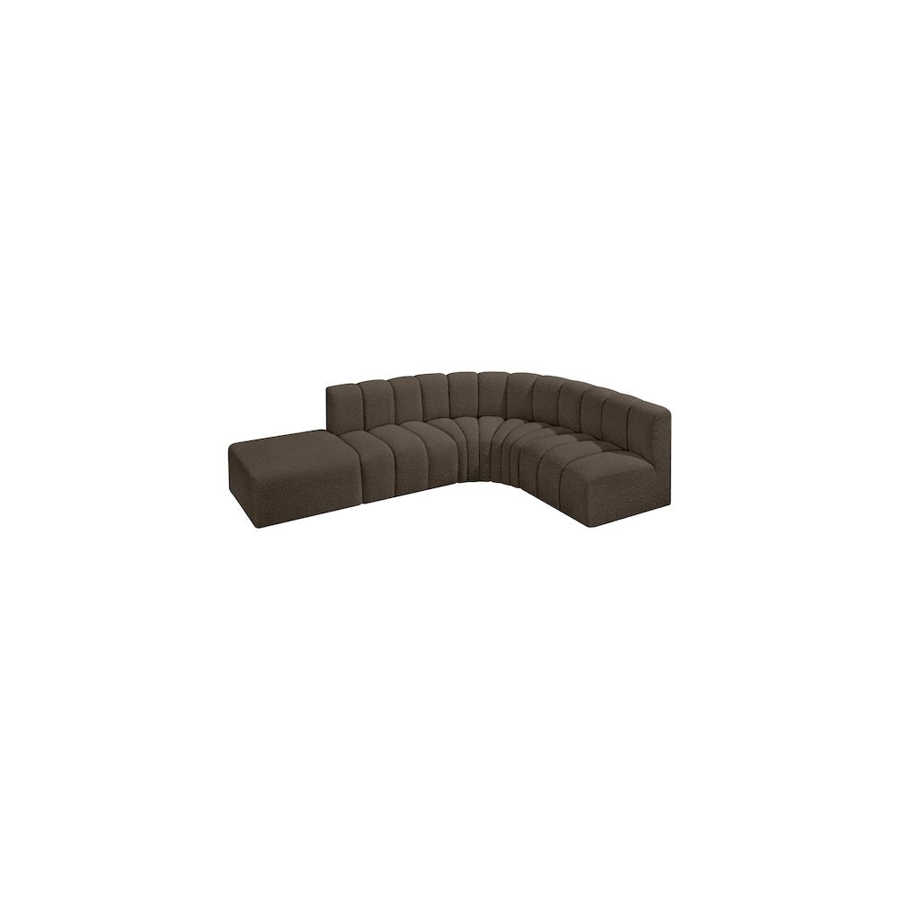 Arc Brown Boucle Fabric Modular Sofa