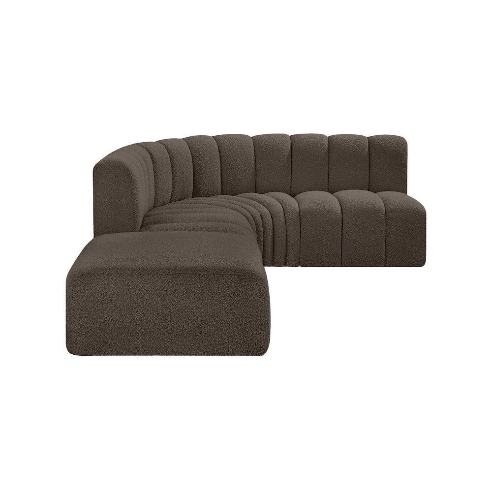 Arc Brown Boucle Fabric Modular Sofa