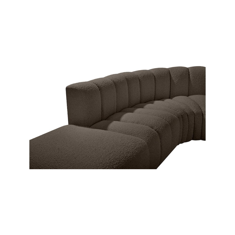 Arc Brown Boucle Fabric Modular Sofa