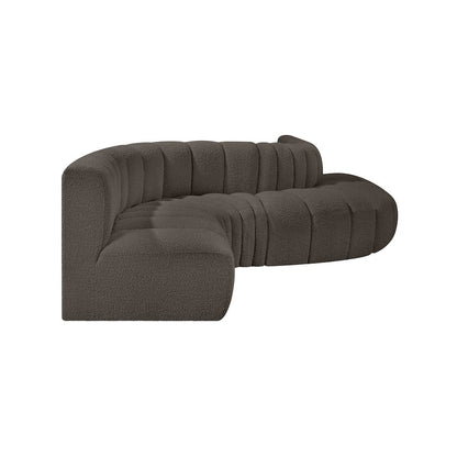 Arc Brown Boucle Fabric Modular Sofa