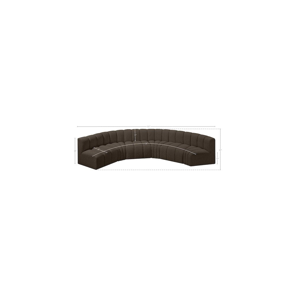 Arc Brown Boucle Fabric Modular Sofa