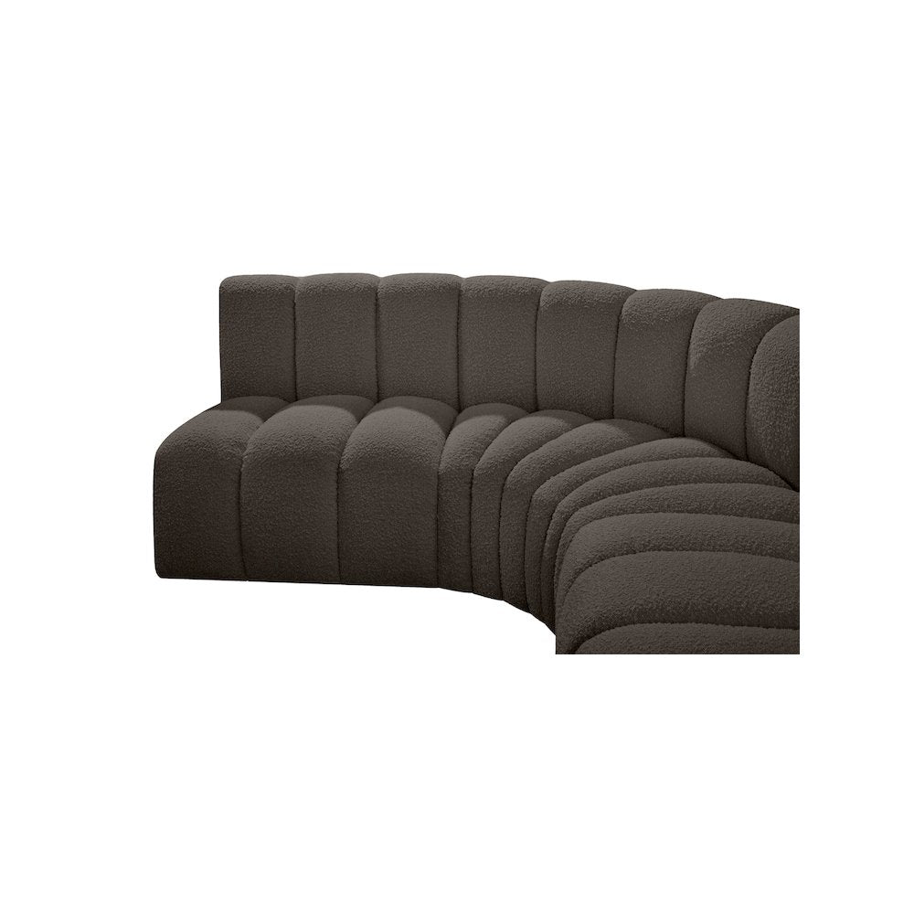Arc Brown Boucle Fabric Modular Sofa