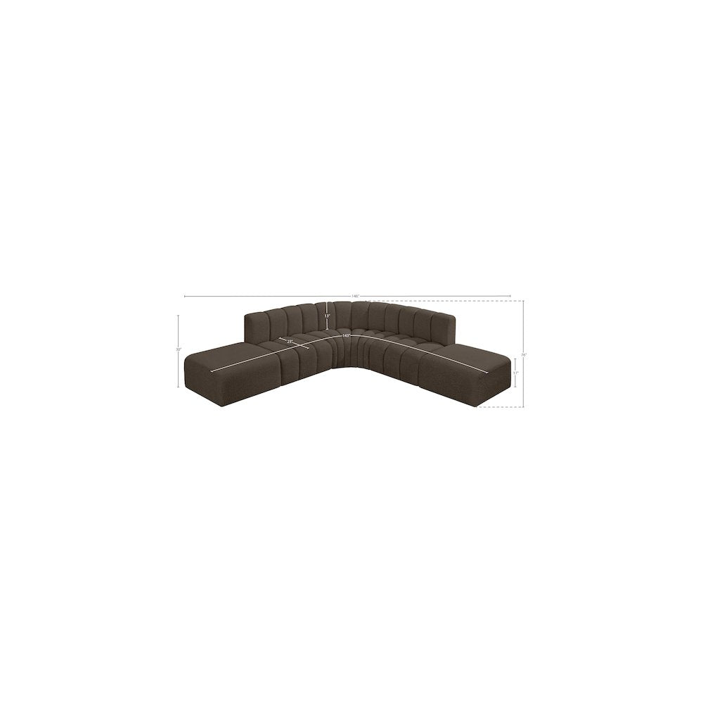 Arc Brown Boucle Fabric Modular Sofa