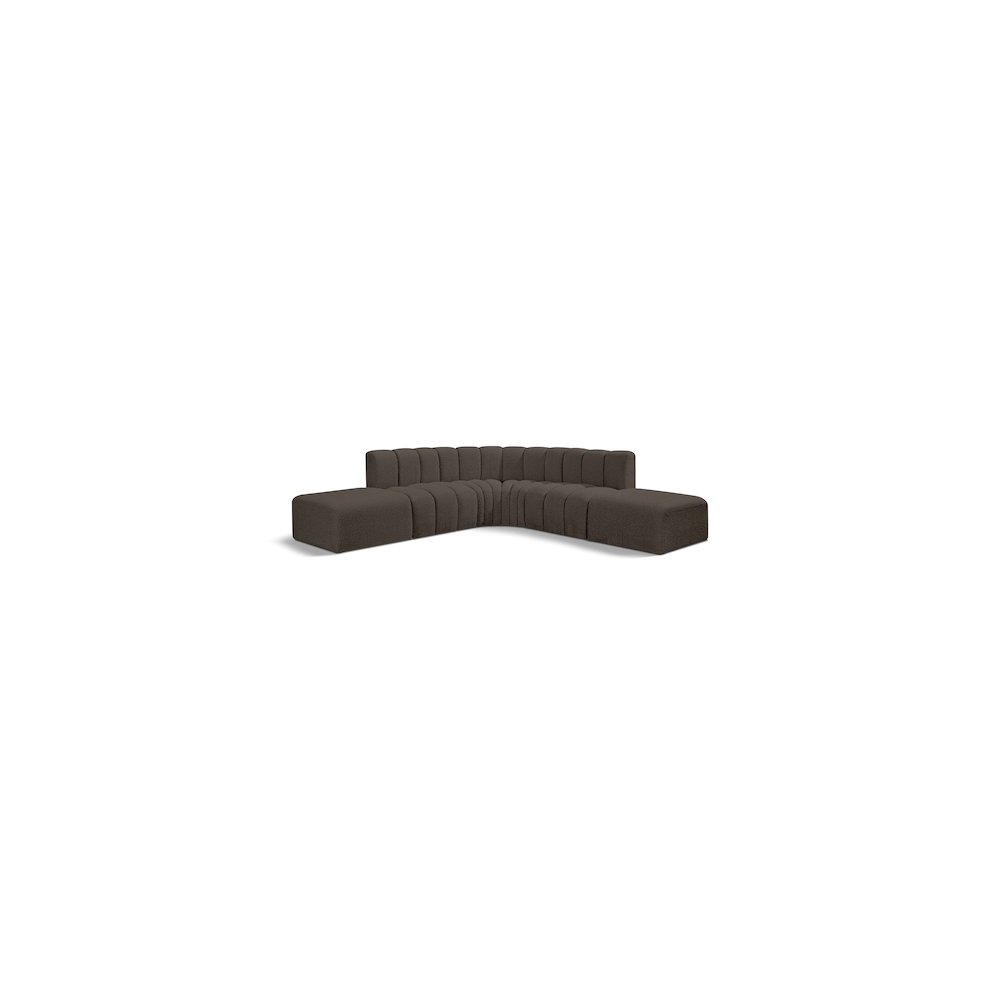 Arc Brown Boucle Fabric Modular Sofa