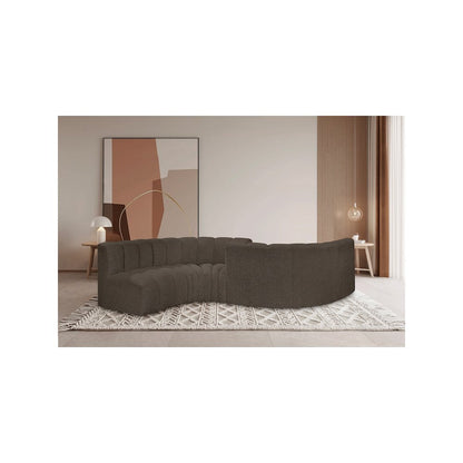 Arc Brown Boucle Fabric Modular Sofa