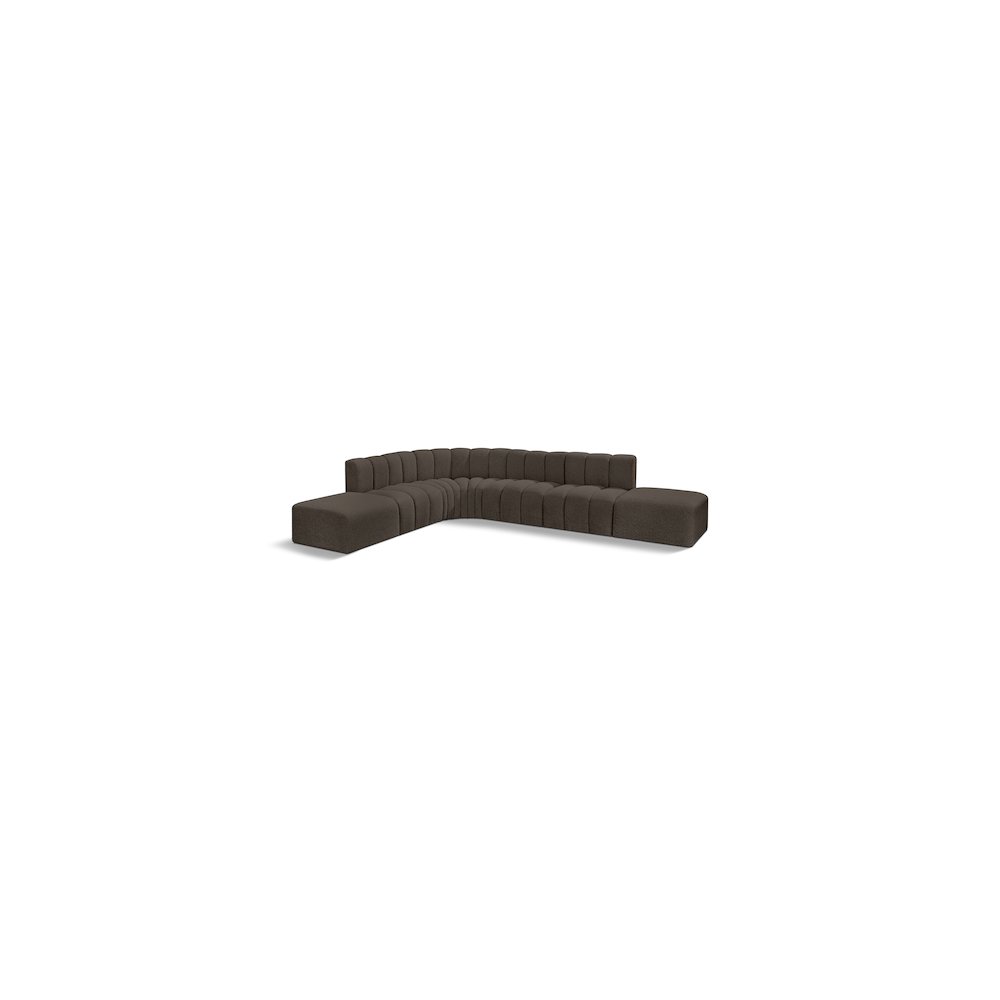 Arc Brown Boucle Fabric Modular Sofa