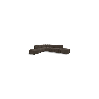 Arc Brown Boucle Fabric Modular Sofa