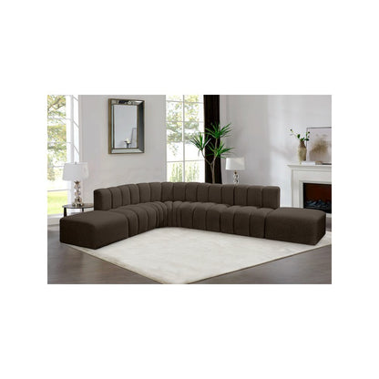 Arc Brown Boucle Fabric Modular Sofa