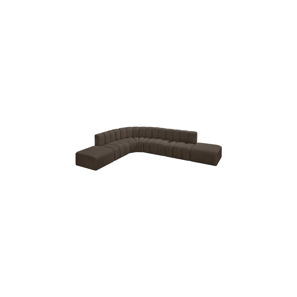 Arc Brown Boucle Fabric Modular Sofa