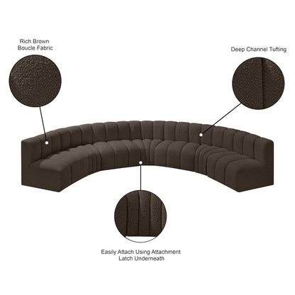 Arc Brown Boucle Fabric Modular Sofa