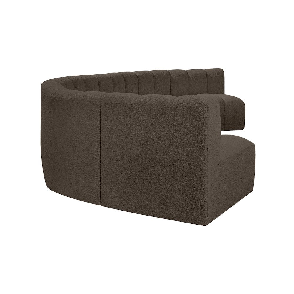 Arc Brown Boucle Fabric Modular Sofa
