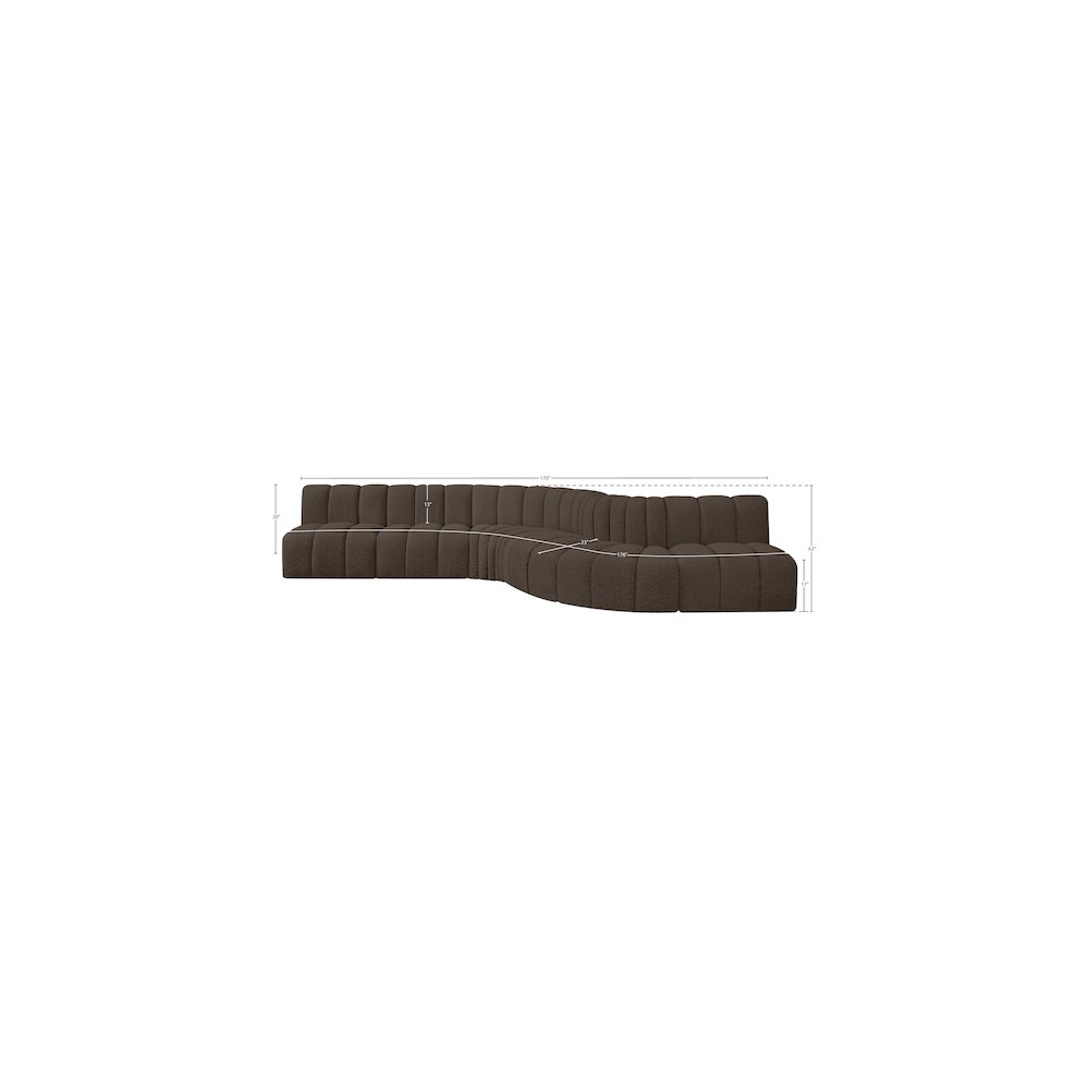 Arc Brown Boucle Fabric Modular Sofa