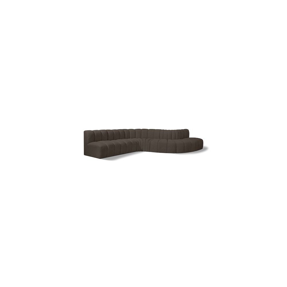 Arc Brown Boucle Fabric Modular Sofa