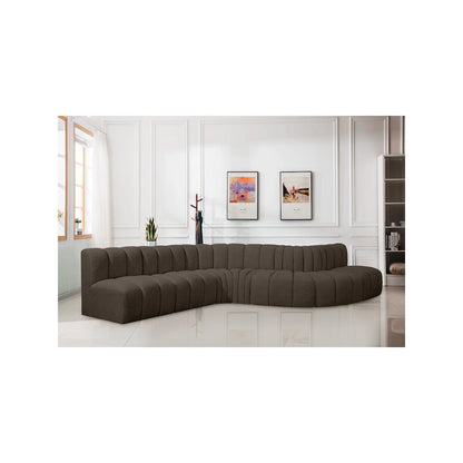 Arc Brown Boucle Fabric Modular Sofa