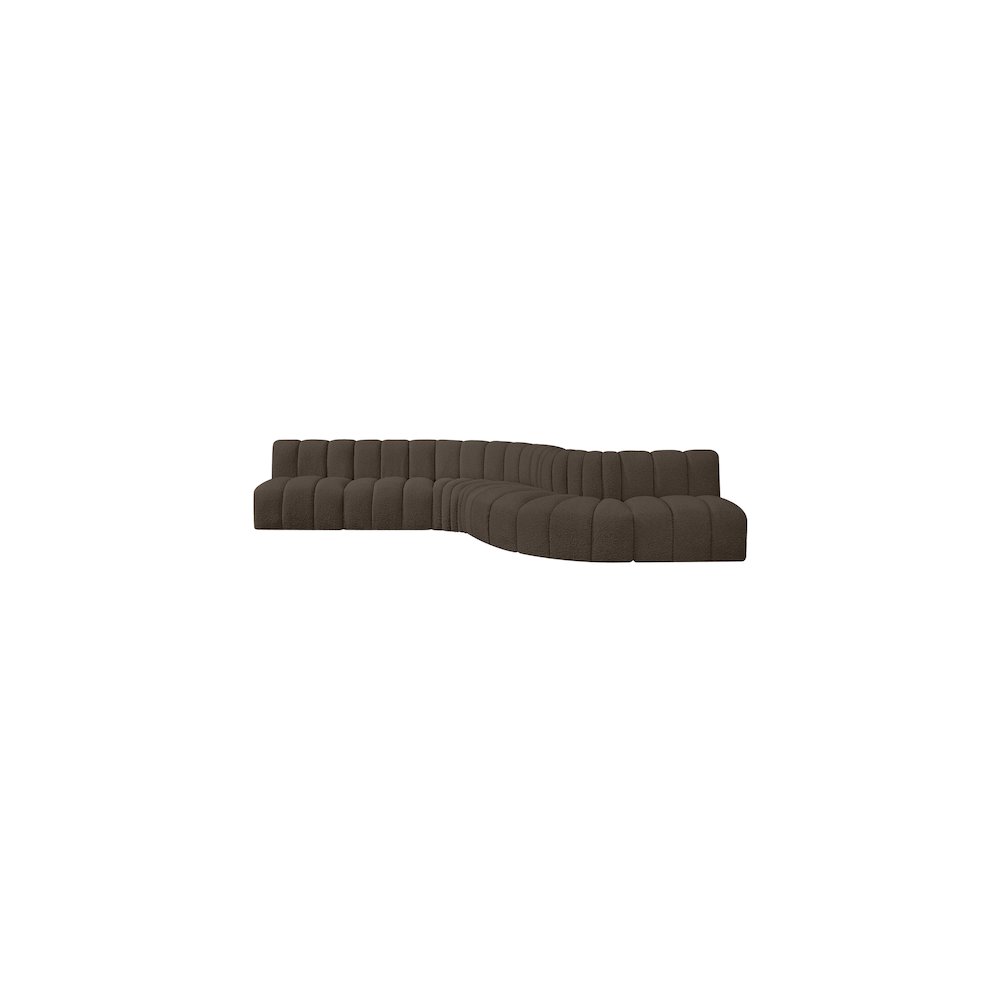Arc Brown Boucle Fabric Modular Sofa