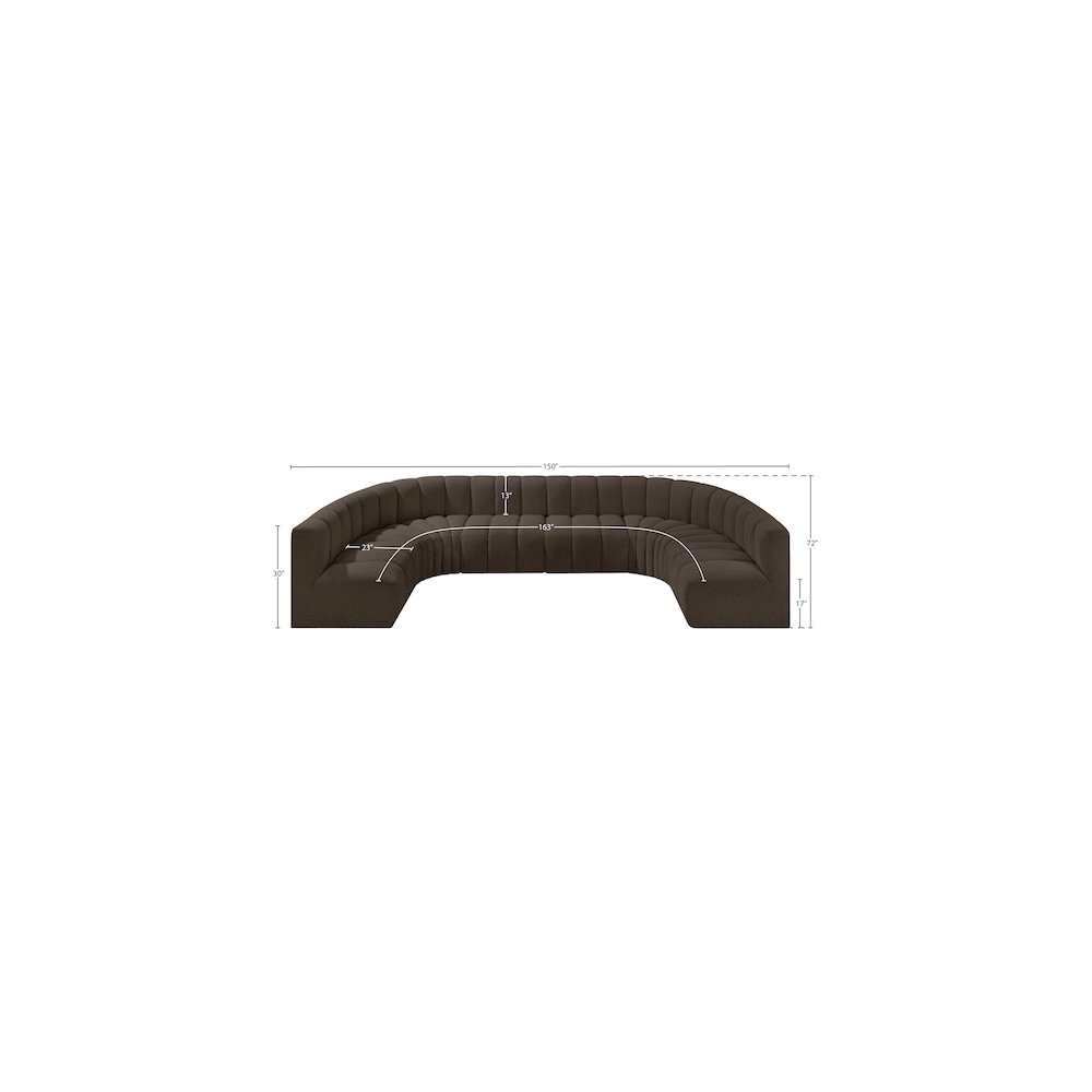 Arc Brown Boucle Fabric Modular Sofa