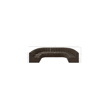 Arc Brown Boucle Fabric Modular Sofa