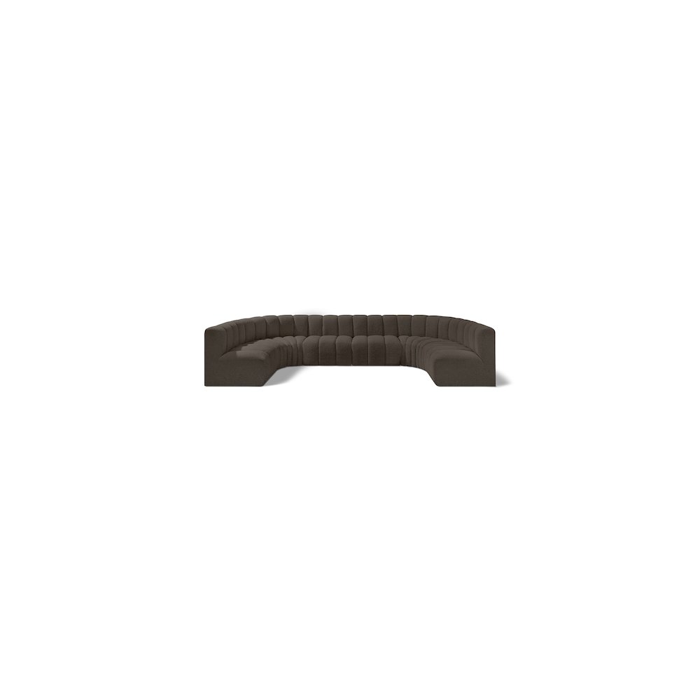 Arc Brown Boucle Fabric Modular Sofa