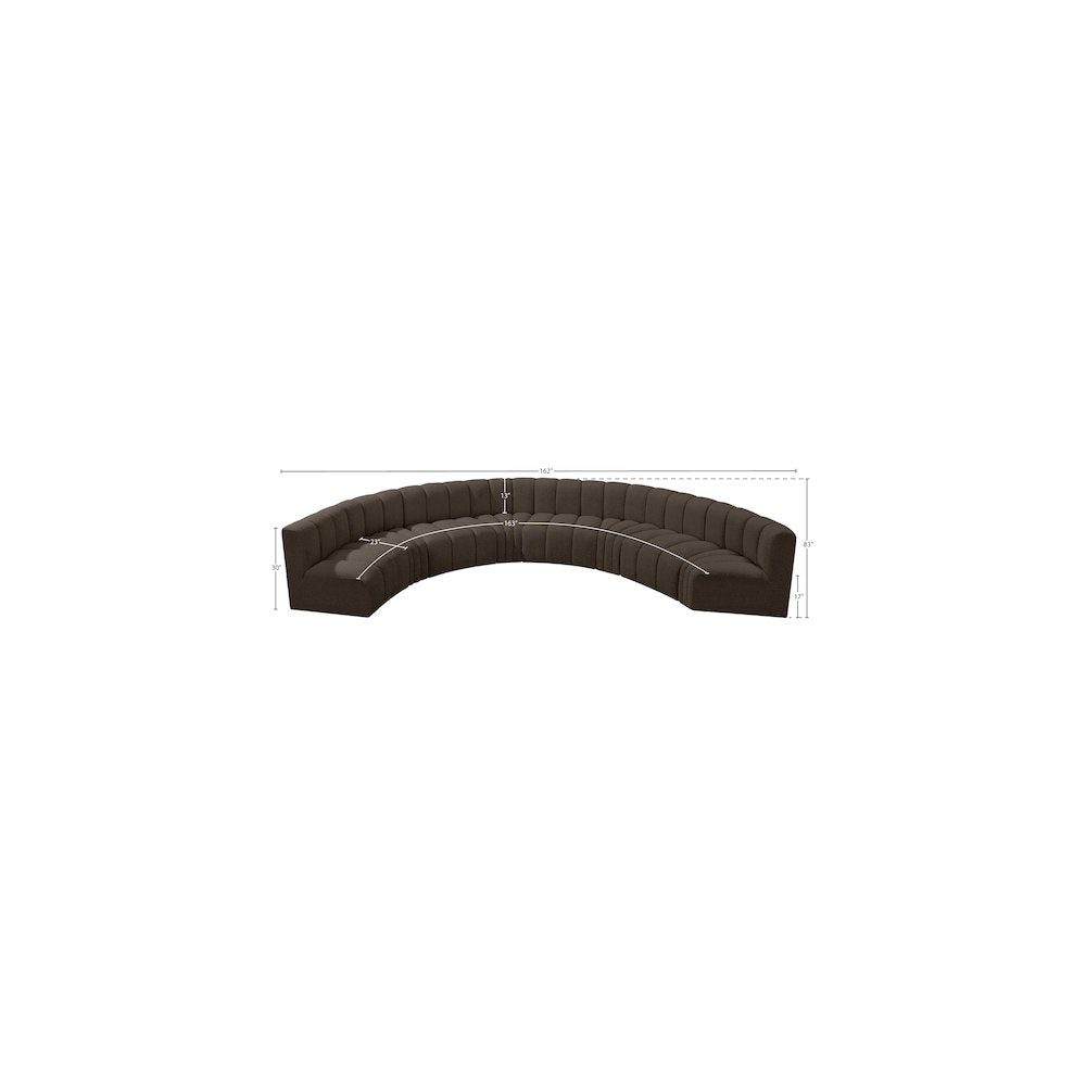 Arc Brown Boucle Fabric Modular Sofa