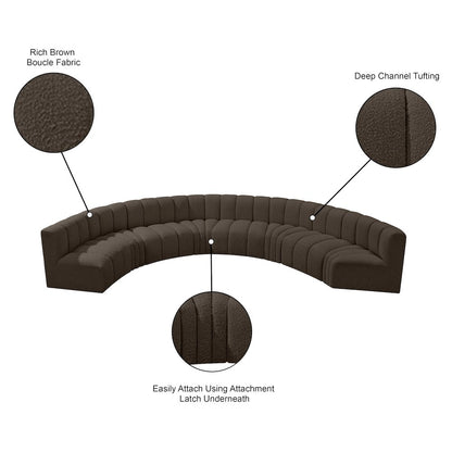 Arc Brown Boucle Fabric Modular Sofa