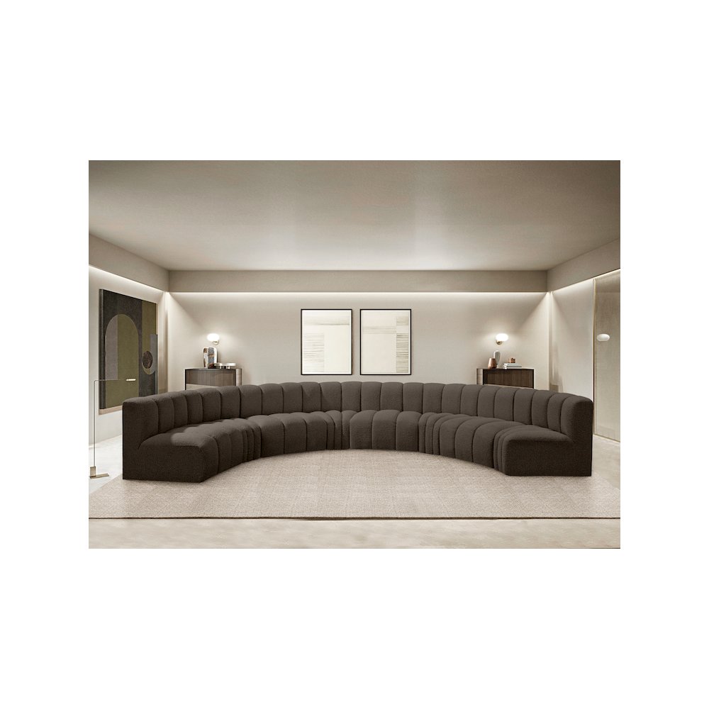 Arc Brown Boucle Fabric Modular Sofa