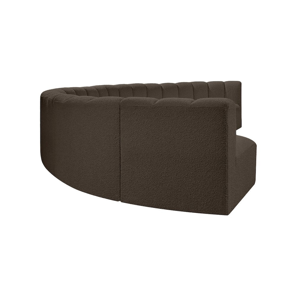 Arc Brown Boucle Fabric Modular Sofa