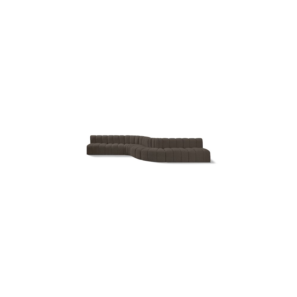 Arc Brown Boucle Fabric Modular Sofa