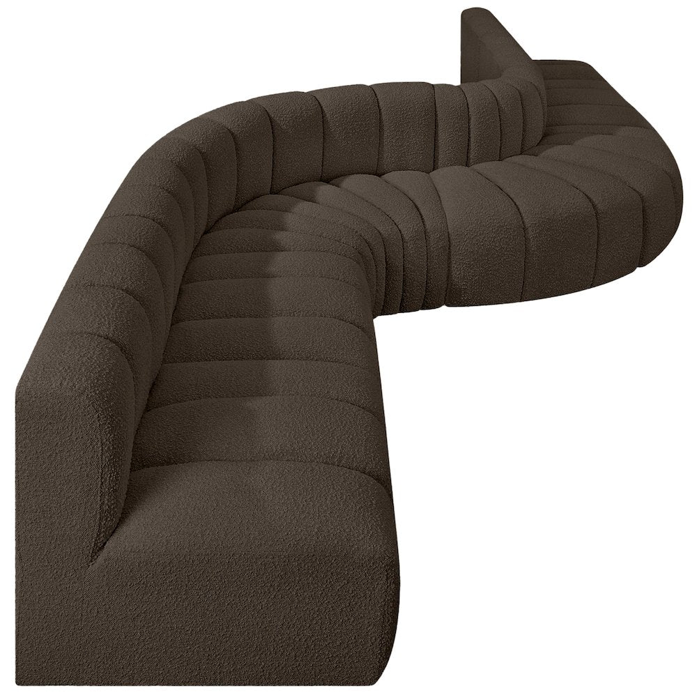 Arc Brown Boucle Fabric Modular Sofa