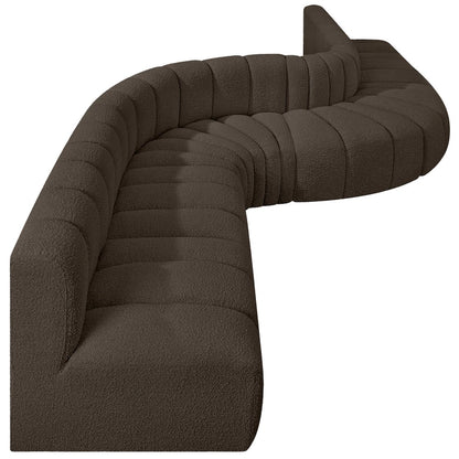 Arc Brown Boucle Fabric Modular Sofa