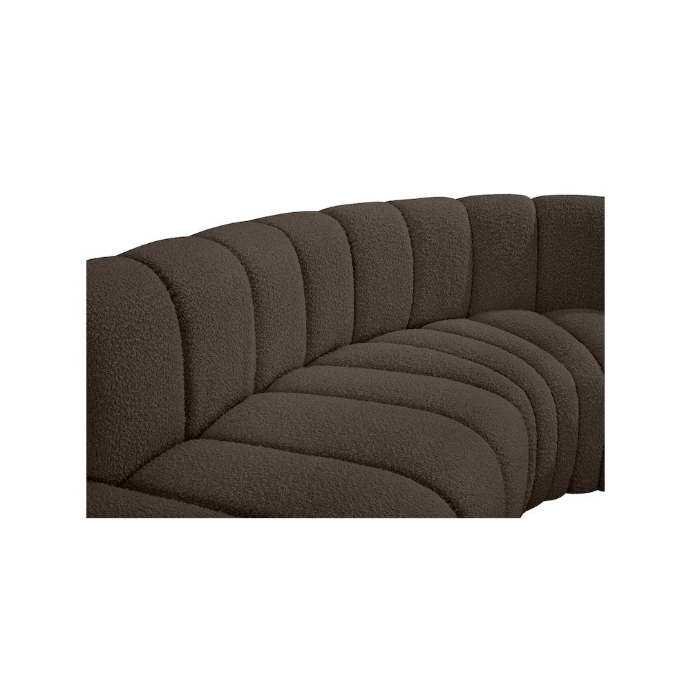 Arc Brown Boucle Fabric Modular Sofa