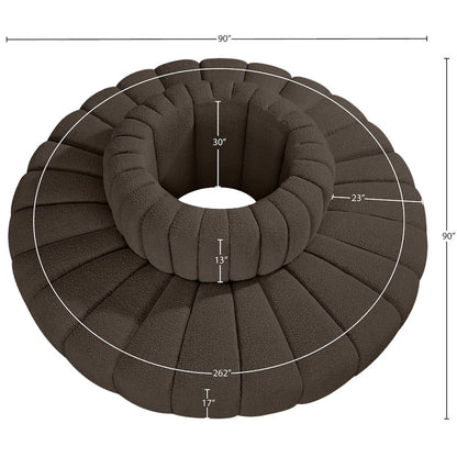 Arc Brown Boucle Fabric Modular Sofa