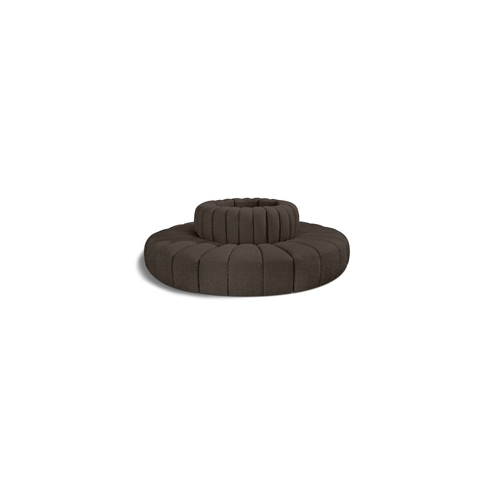 Arc Brown Boucle Fabric Modular Sofa