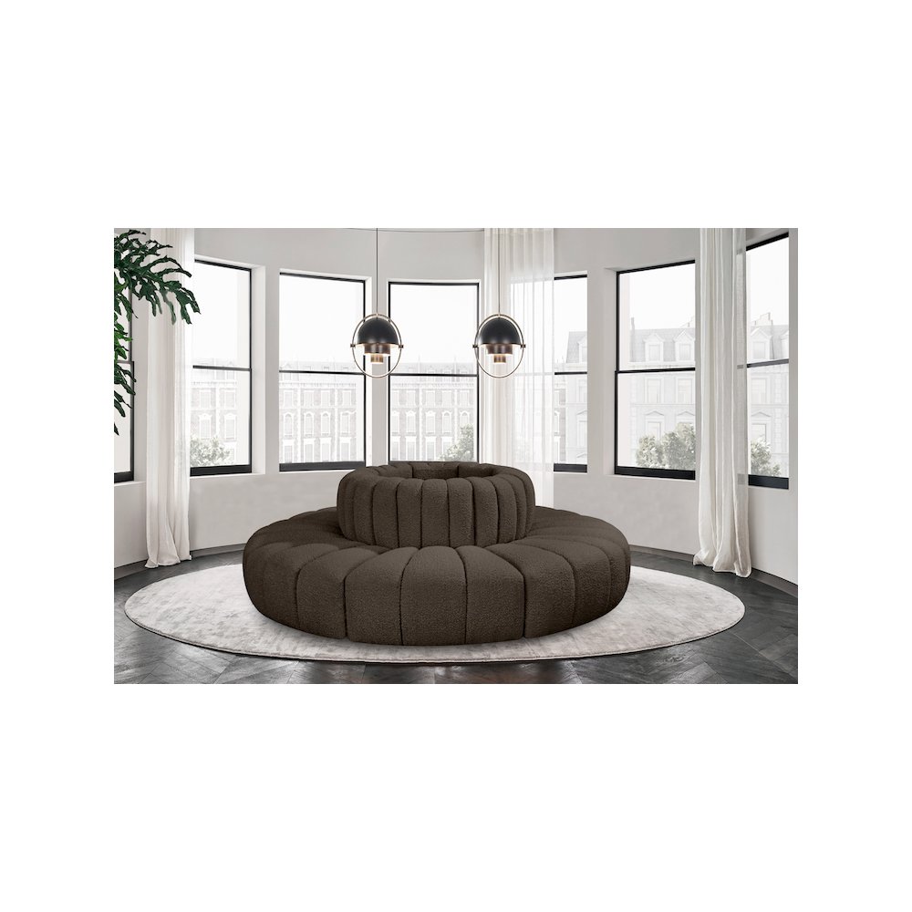 Arc Brown Boucle Fabric Modular Sofa