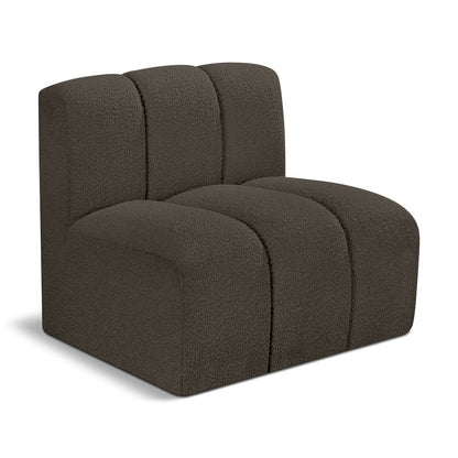 Arc Brown Boucle Fabric Straight Chair