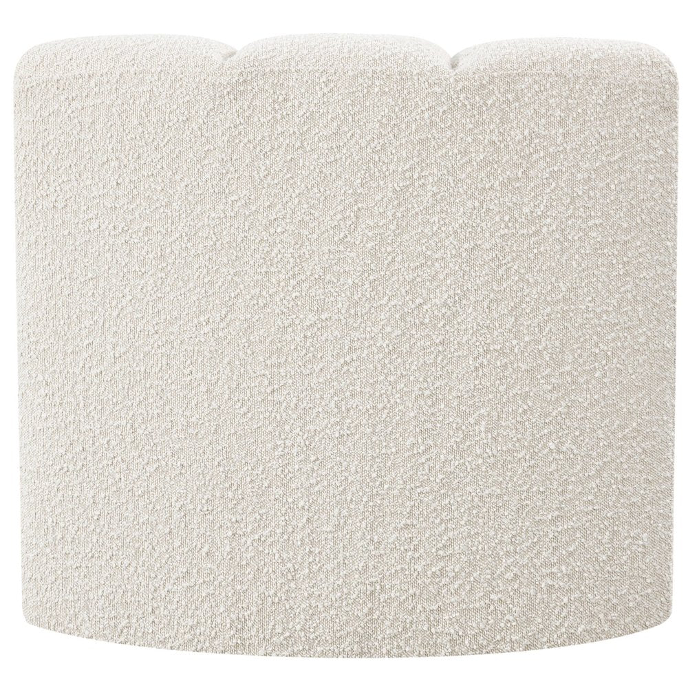 Arc Cream Boucle Fabric Curved Corner
