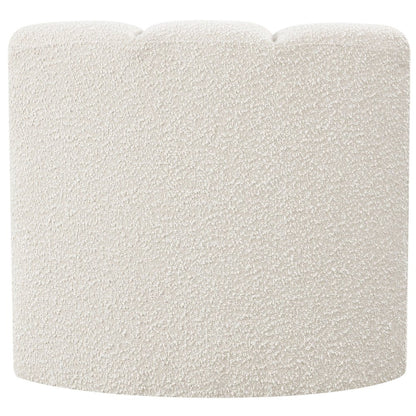 Arc Cream Boucle Fabric Curved Corner