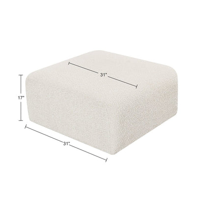 Arc Cream Boucle Fabric Ottoman