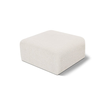 Arc Cream Boucle Fabric Ottoman