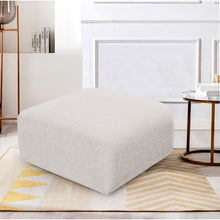 Arc Cream Boucle Fabric Ottoman