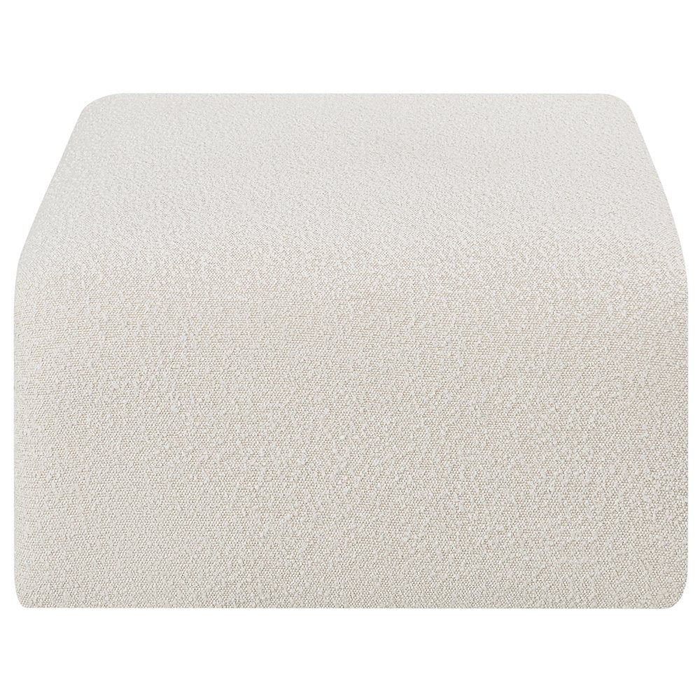 Arc Cream Boucle Fabric Ottoman