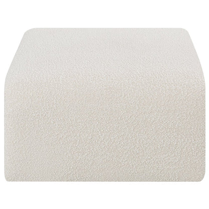 Arc Cream Boucle Fabric Ottoman