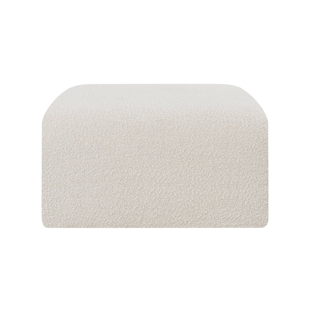 Arc Cream Boucle Fabric Ottoman