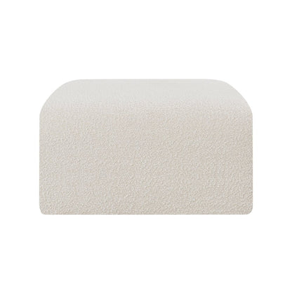 Arc Cream Boucle Fabric Ottoman