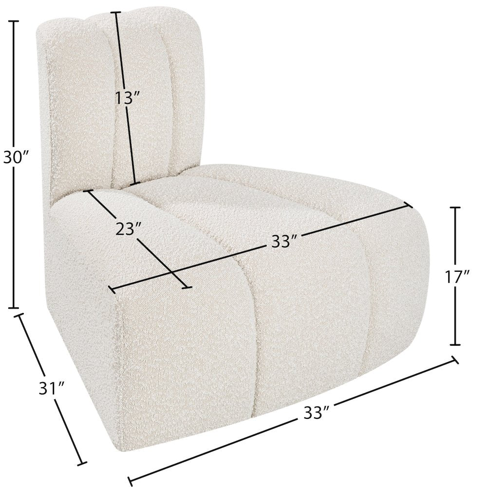 Arc Cream Boucle Fabric Reverse Corner