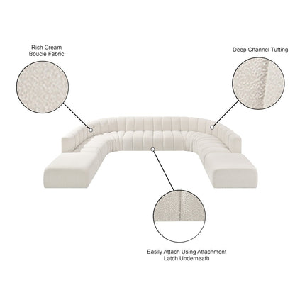 Arc Cream Boucle Fabric Modular Sofa