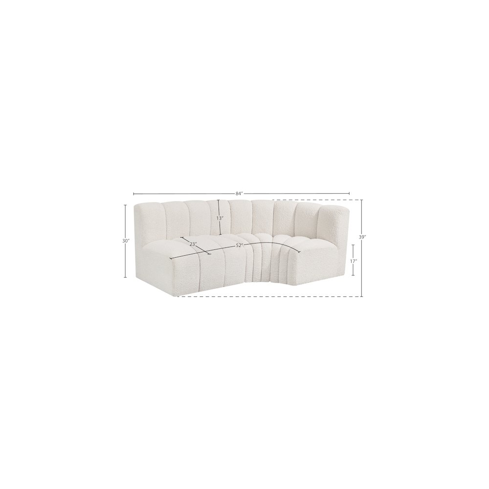 Arc Cream Boucle Fabric Modular Sofa