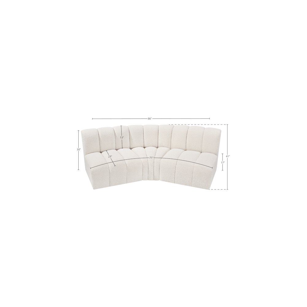 Arc Cream Boucle Fabric Modular Sofa